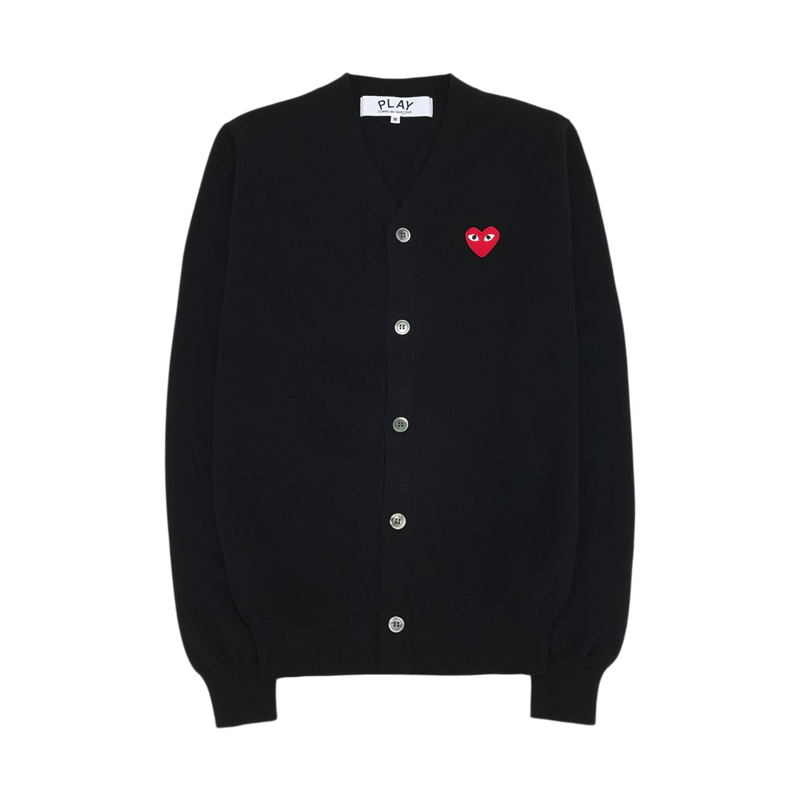 AX-N008-051-1 Play Comme des Garcons Knit Red Heart Cardigan Black
