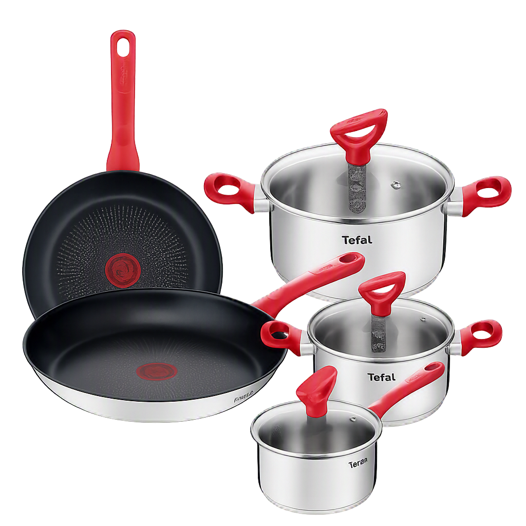 테팔 에디션 레드 인덕션 프라이팬 24cm+28cm+편수16+양수18+양수24cm(Tefal Edition Red Induction Frying Pan 24cm + 28cm + Saucepan 16cm + Stockpot 18cm + Stockpot 24cm Set)