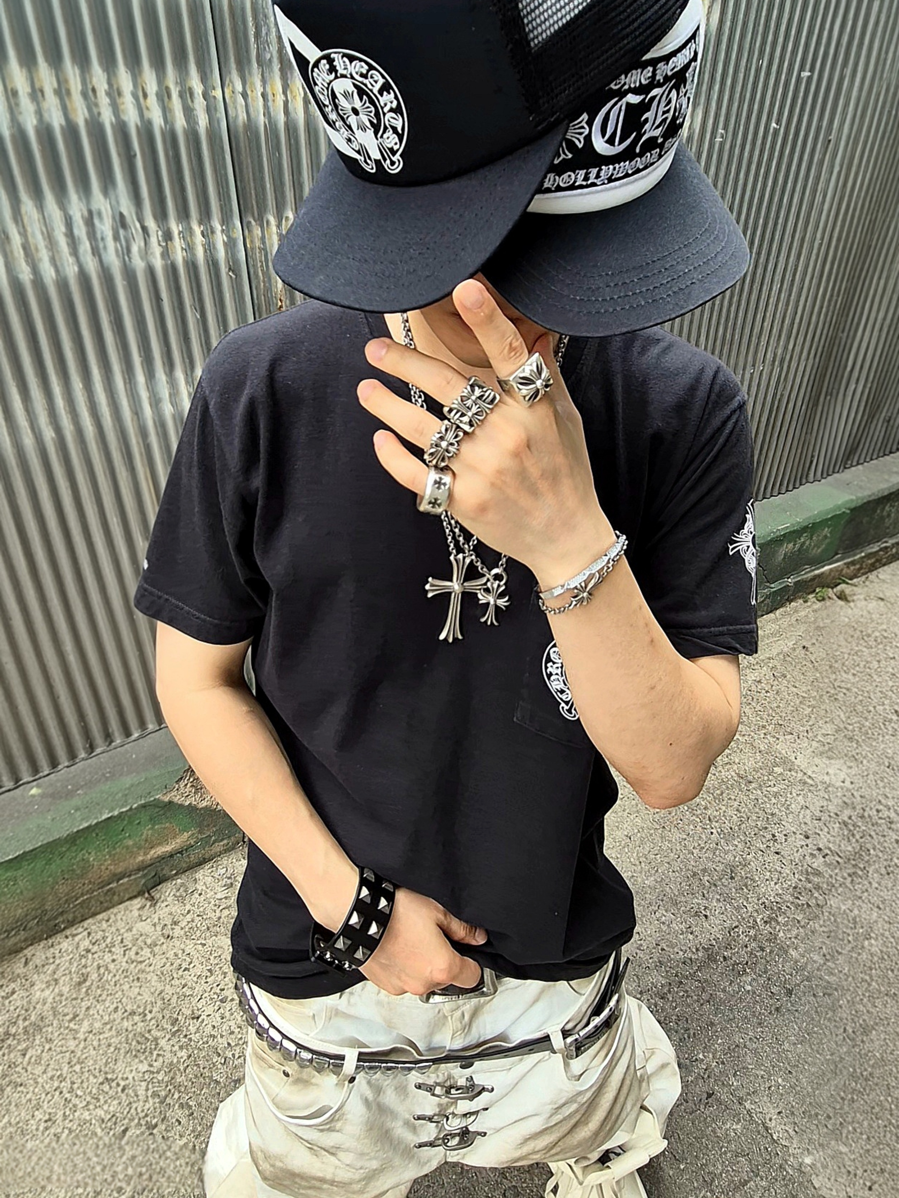 Rick Owens Hollywood Mega Bumper Geobasket in Full Grain Calf Leather Milk, emostanceclub Core Belt Croc Embossed BROWN 착용 스타일 - 2