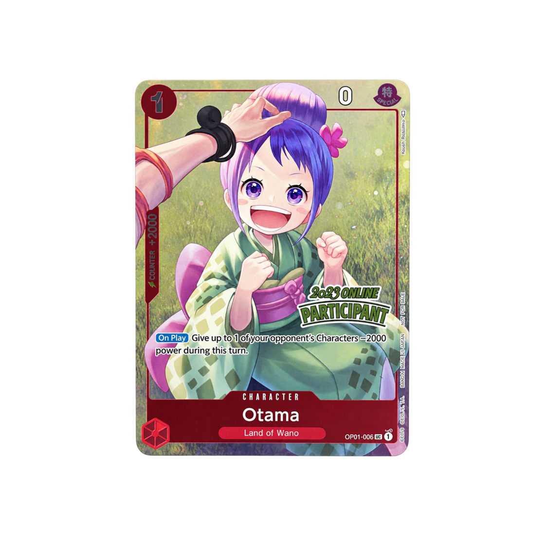 원피스 TCG 오타마 UC OP01-006 프로모션 카드 온라인 리저널 참여 팩 Vol.2 (영문판)(One Piece TCG Otama UC OP01-006 Promotion Card Online Regional Participation Pack Vol.2 (English Ver.)) - 1