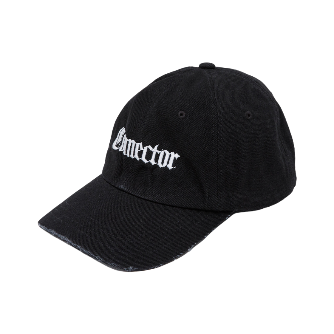 에이엑스커넥션 디스트로이드 커넥터 엠브로이더드 캡 블랙(AX CONNECTION Destroyed Connector Embroidered Cap Black)