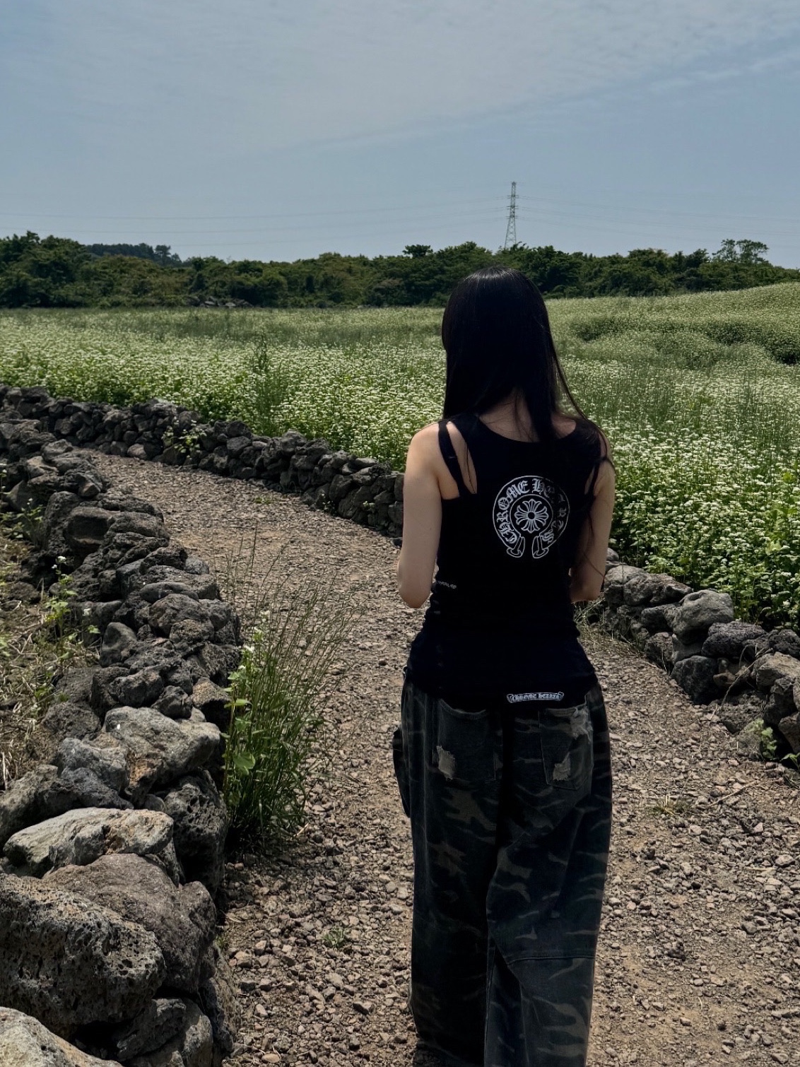 Chrome Hearts Horseshoe Tank Top Black 착용 스타일 - 3