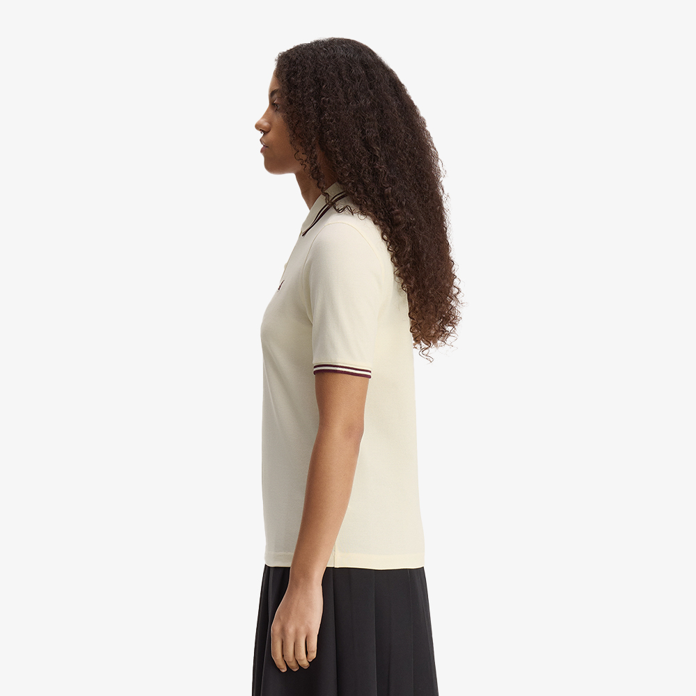 프레드페리 우먼즈 G3600 트윈 팁 프레드페리 셔츠 에크루/플럼(Fred Perry Womens G3600 Twin Tipped Fred Perry Shirt Ecru/Plum) - 3