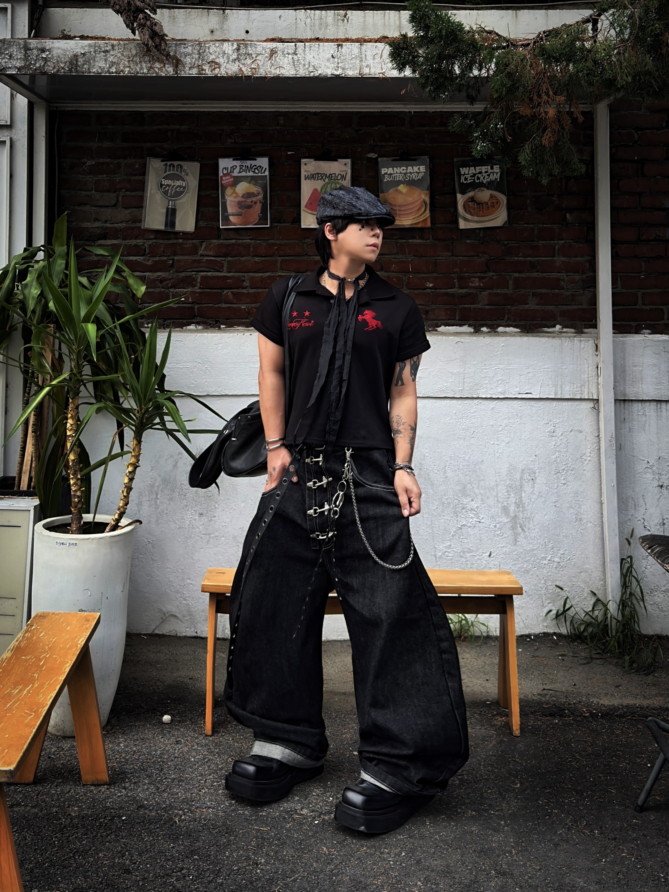 Force Sensitive Fst Leather Long Belt 착용 스타일 - 2