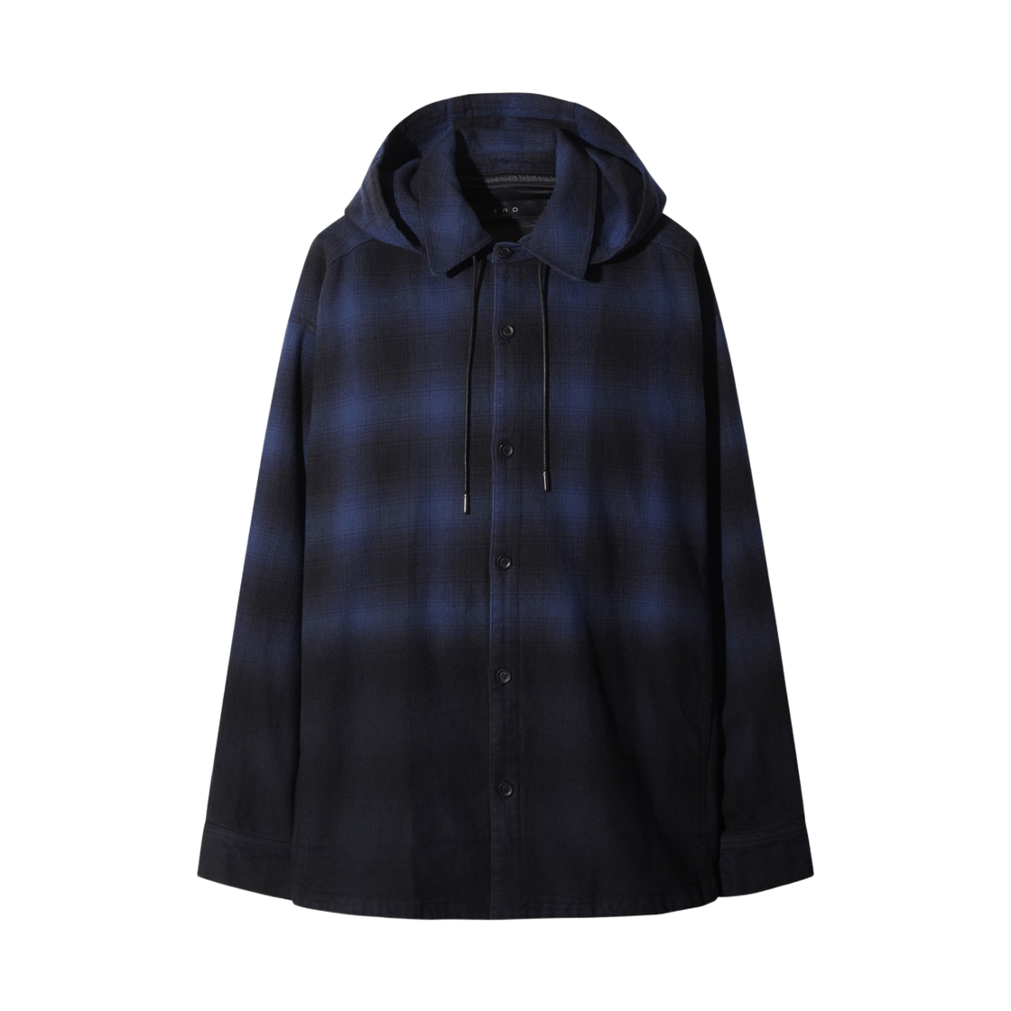 이로 포브 체크 후드 다잉 셔츠 블루(Iro Fauve Check Hooded Dyed Shirt Blue) - 2
