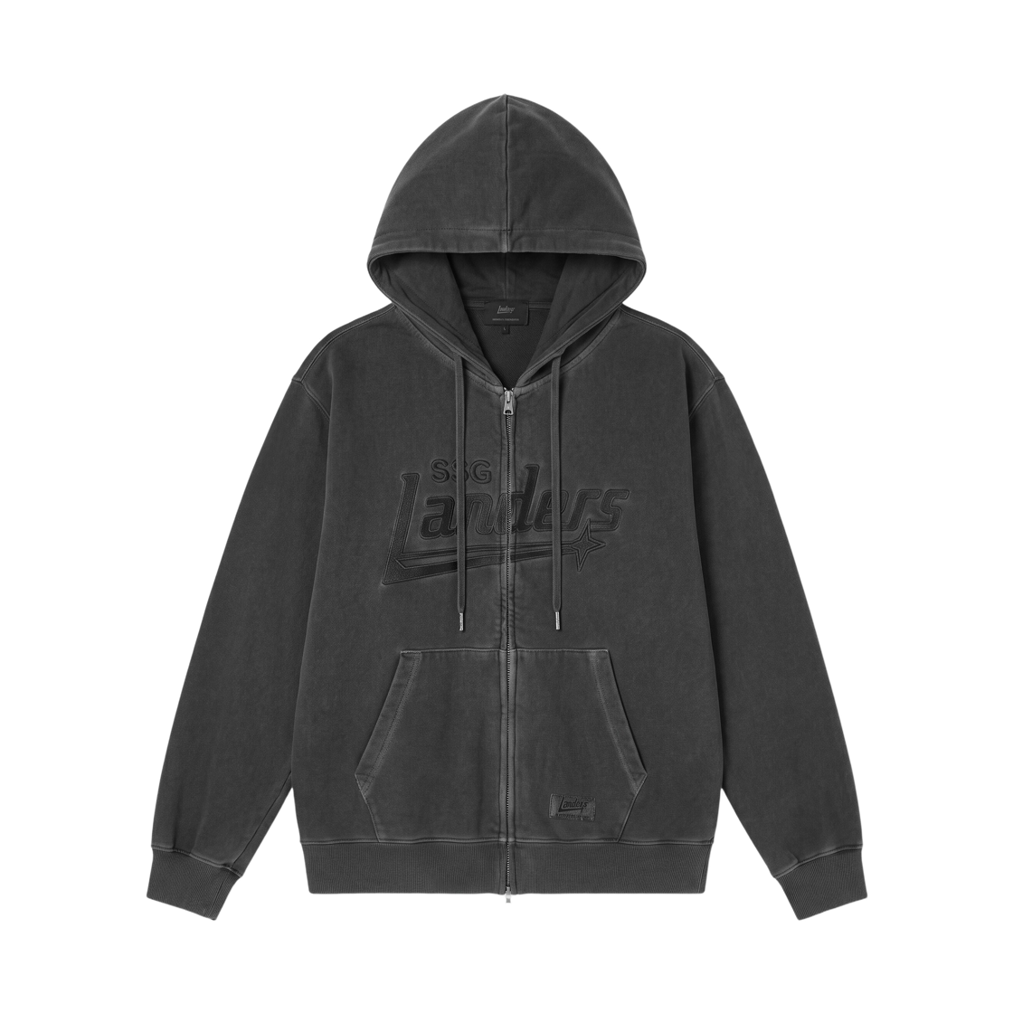 MMFTJ8D91-CG SSG Landers x Musinsa Standard Pigment Dyed Hooded Sweat Zip-Up Charcoal Grey