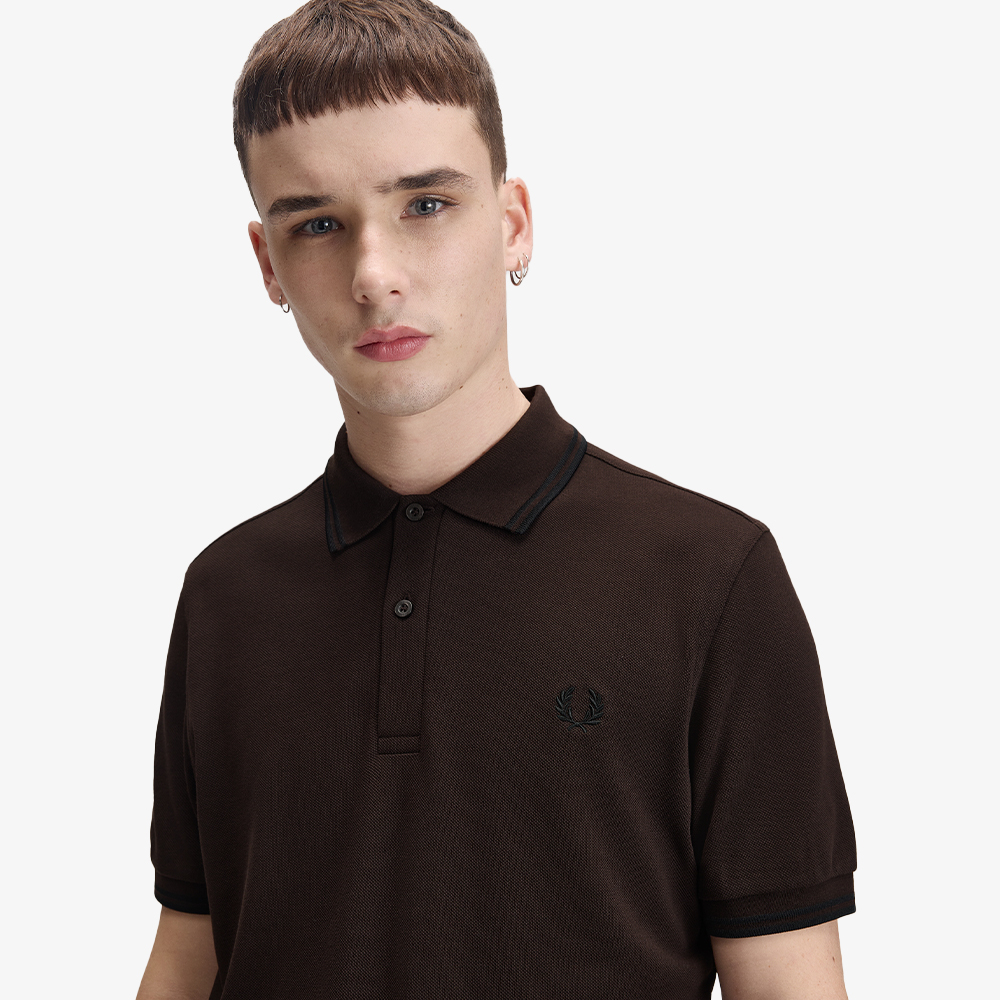 프레드페리 M3600 트윈 팁 프레드페리 셔츠 리치 브라운/블랙(Fred Perry M3600 Twin Tipped Fred Perry Shirt Rich Brown/Black) - 4