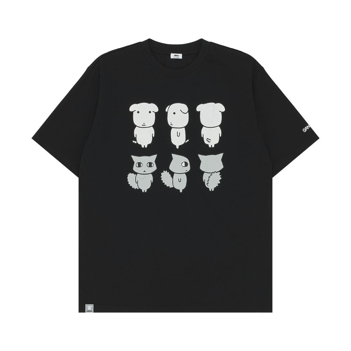 SPRLG25U09 / SPRLG37U38 Spao x Ganadi Short Sleeve T-Shirt Graphic Black