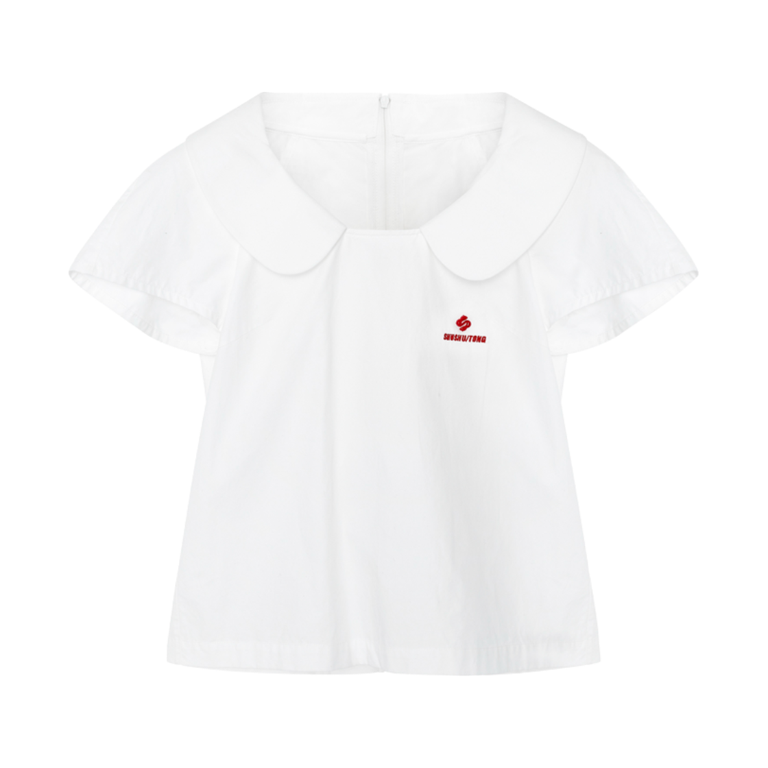 슈슈통 우먼 피터 팬 칼라 크롭 탑 화이트 - 26FW(Shushu/Tong Women Peter Pan Collar Crop Top White - 26FW) - 1