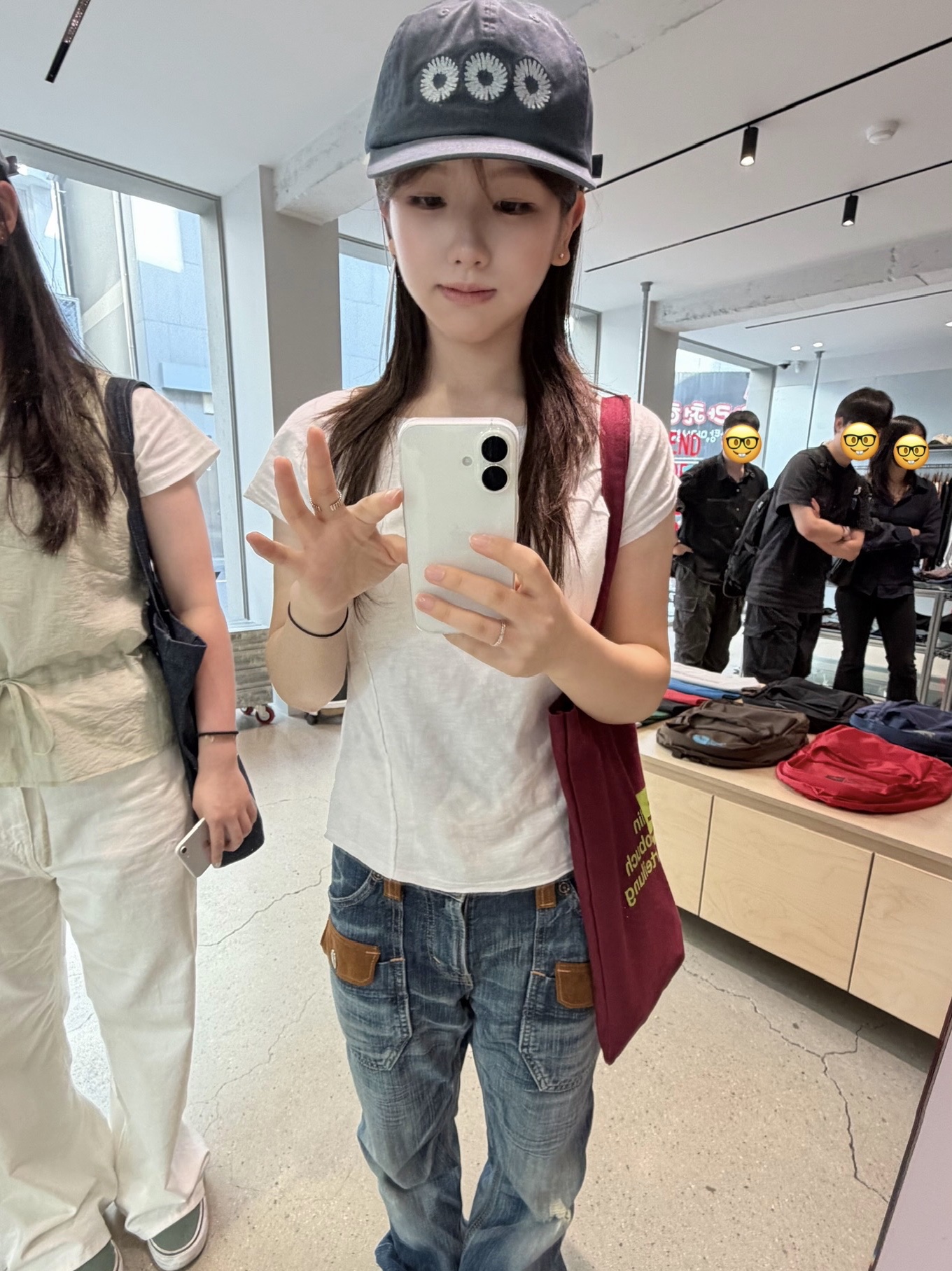 999Humanity Logo Archive Cap Navy 착용 스타일