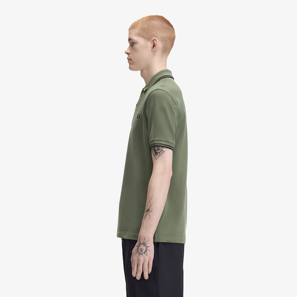 프레드페리 M3600 트윈 팁 프레드페리 셔츠 로렐리스그린/블랙(Fred Perry M3600 Twin Tipped Fred Perry Shirt Laurel Wreath Green/Black) - 3