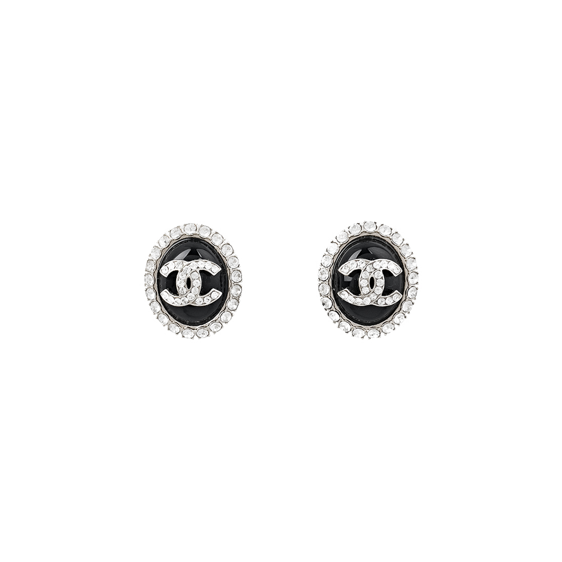샤넬 20A CC로고 오벌 이어링 블랙 샴페인골드(6ET0735)(Chanel 20A CC Logo Oval Earrings in Black Champagne Gold 6ET0735) - 1