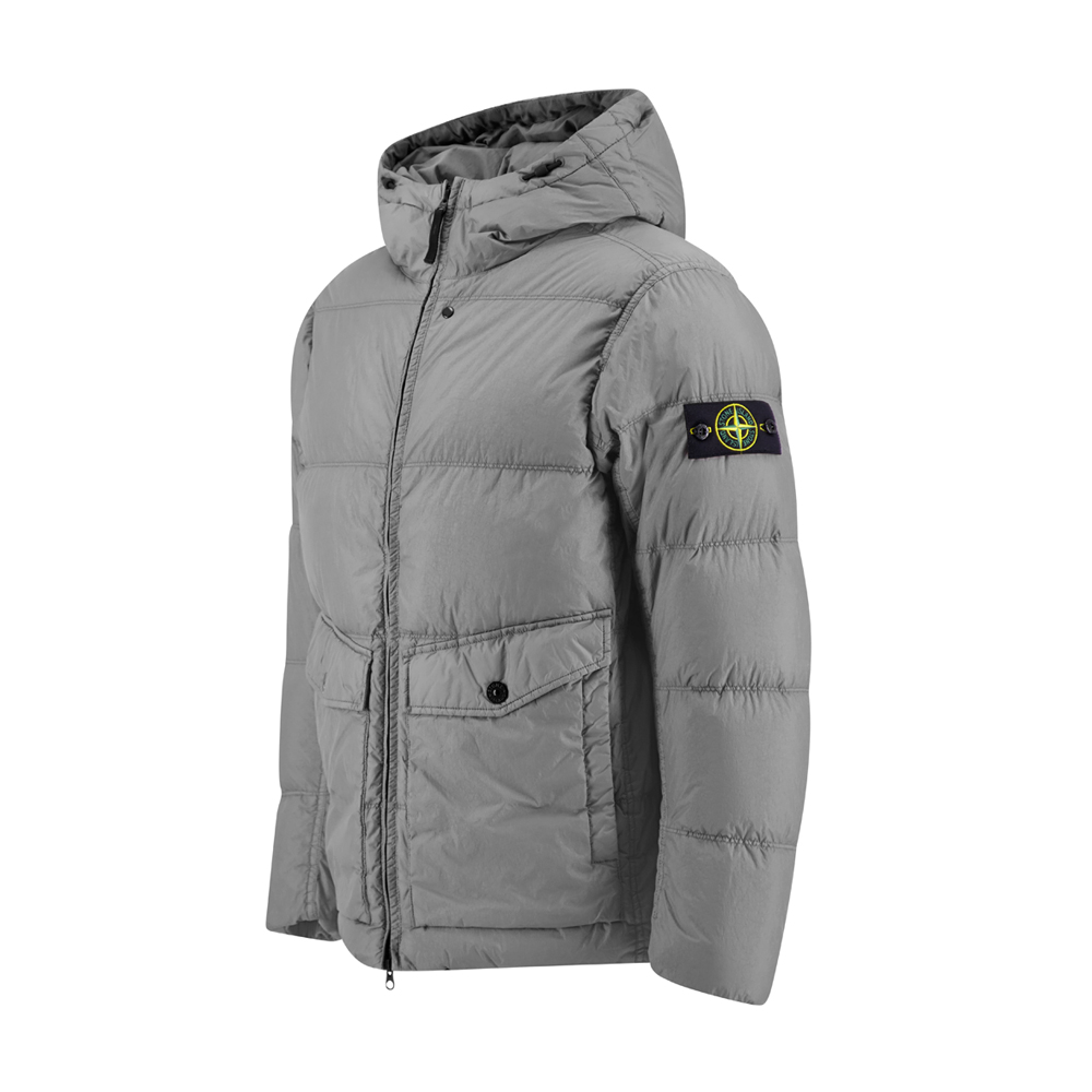 [20% 쿠폰] 스톤 아일랜드 크링클랩스 후드 패딩자켓 그레이 - 25FW([20% 쿠폰] Stone Island Crinkle Reps Hooded Puffer Jacket Grey - 25FW) - 3