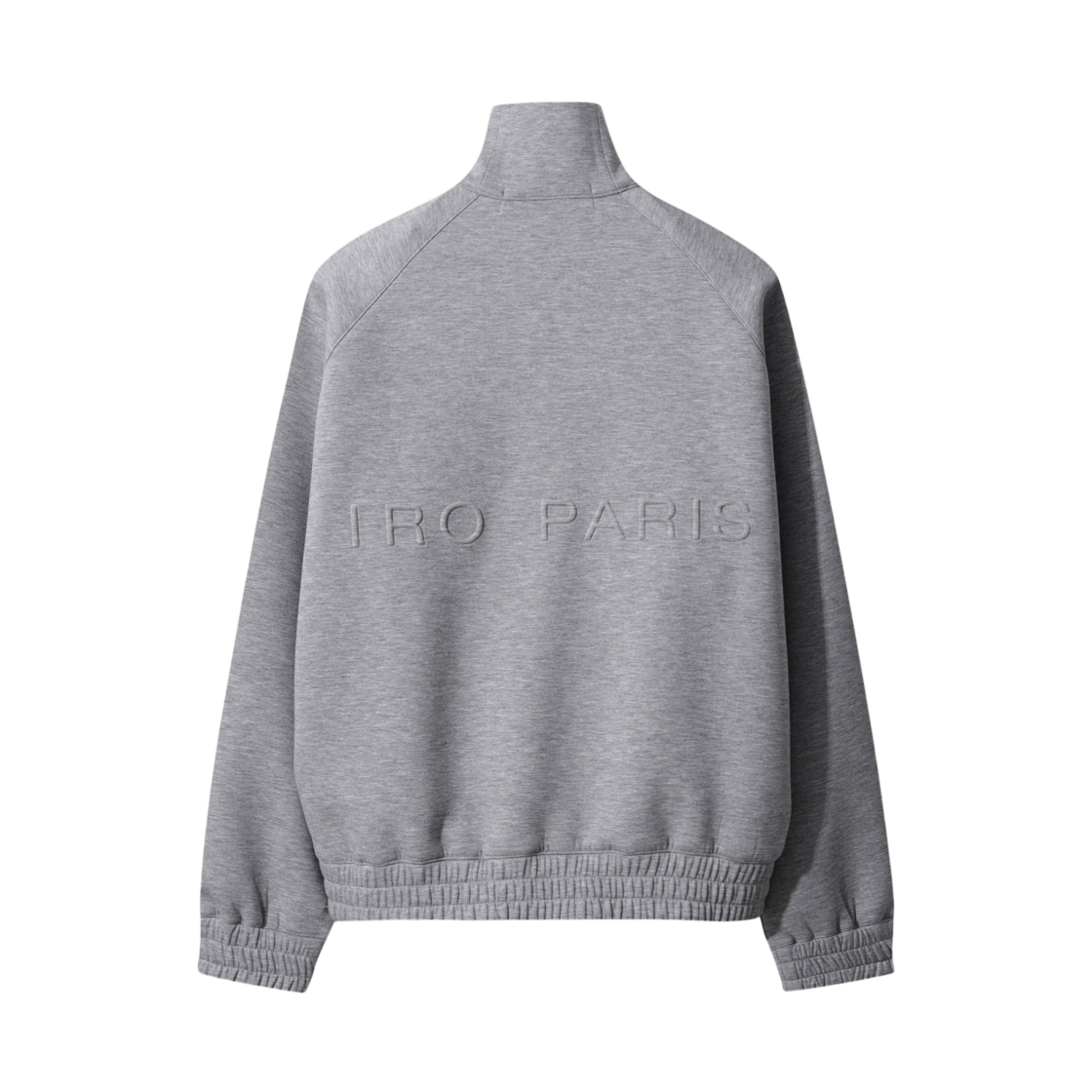이로 벨로체 밴딩 배색 하이넥 집업 티셔츠 그레이(Iro Veloce Banded Color-Block High-Neck Zip-Up T-Shirt Gray) - 3