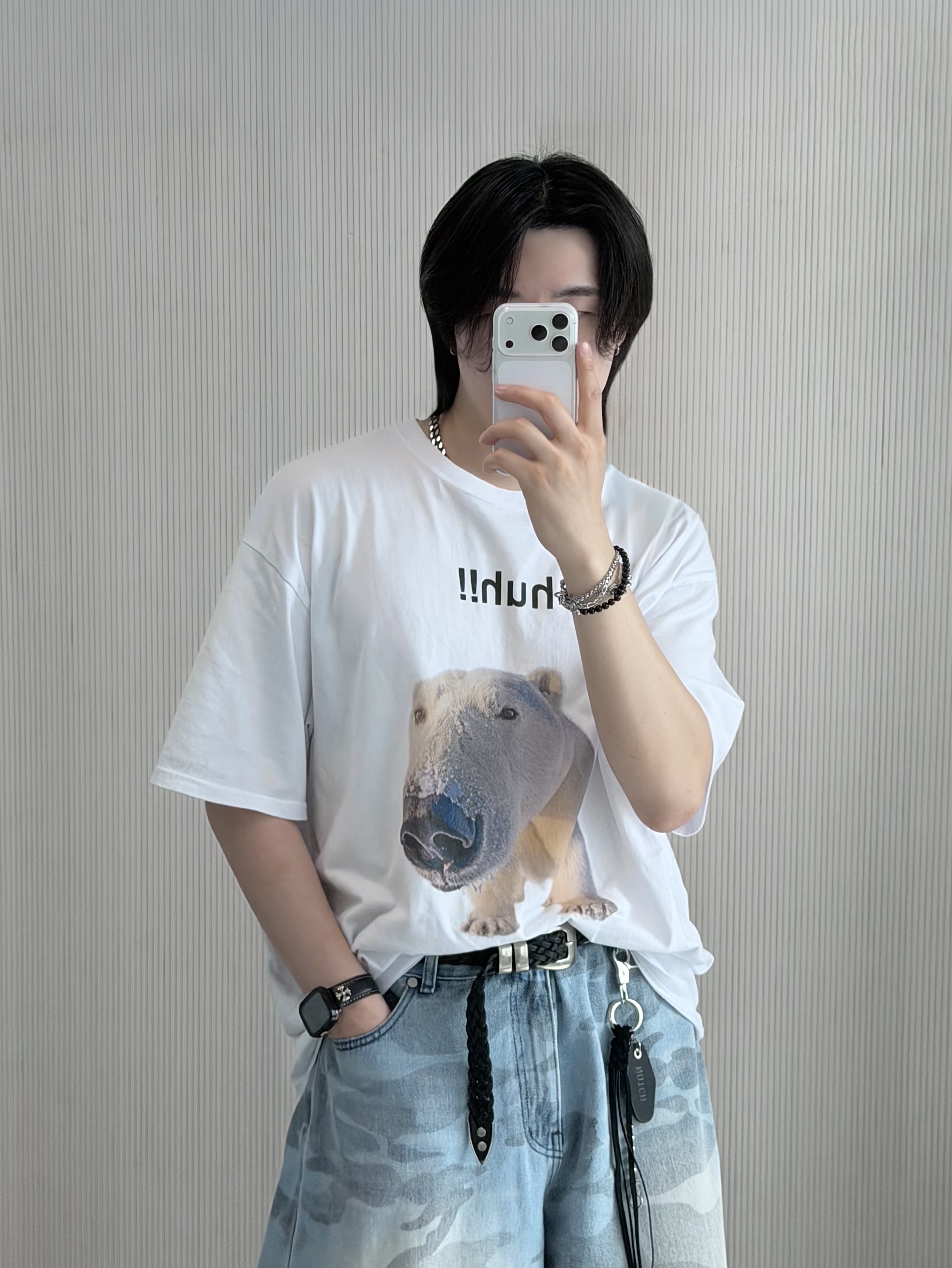 Suade Huh Tee White, Diesel Dx1550040 Stainless Steel Chain Bracelet Silver 착용 스타일 - 2