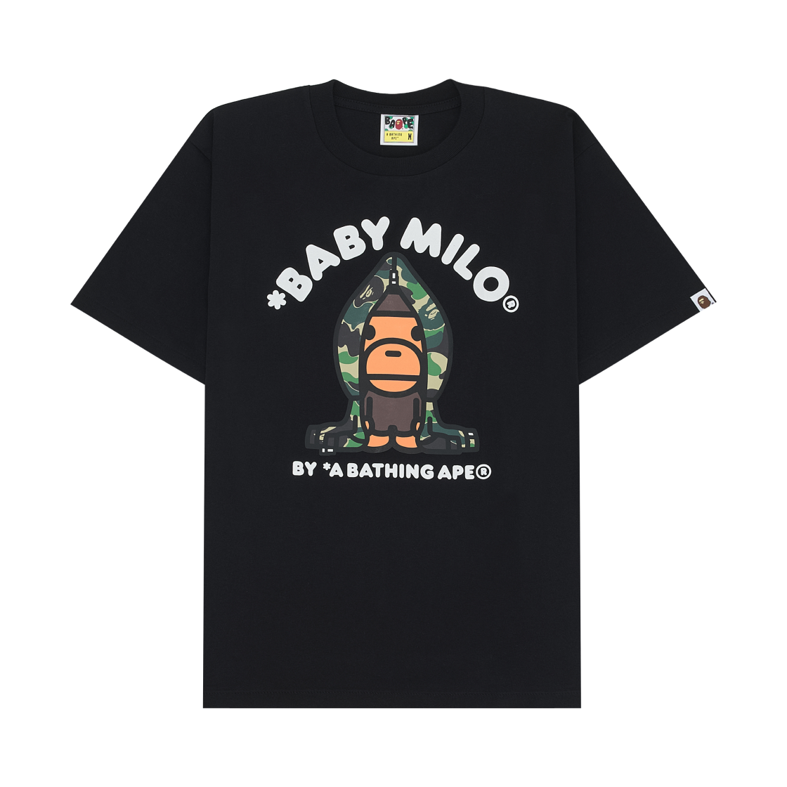 - BAPE ABC Camo Milo Hoodie T-Shirt Black Green