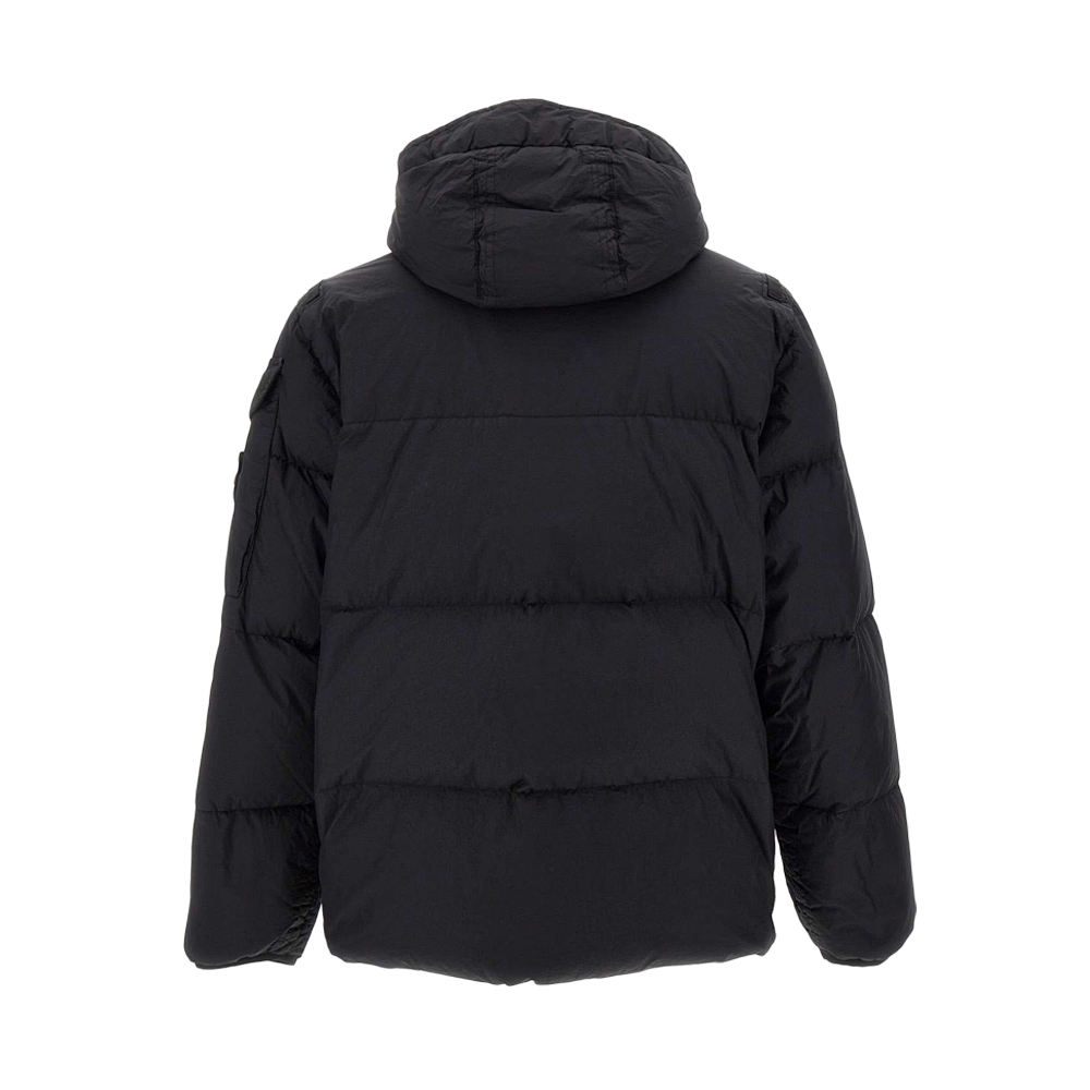 [15% 쿠폰] 스톤아일랜드 와펜 크링클랩스 후드 패딩자켓 블랙([15% 쿠폰] Stone Island Wappen Crinkle Reps Hooded Padded Jacket Black) - 4