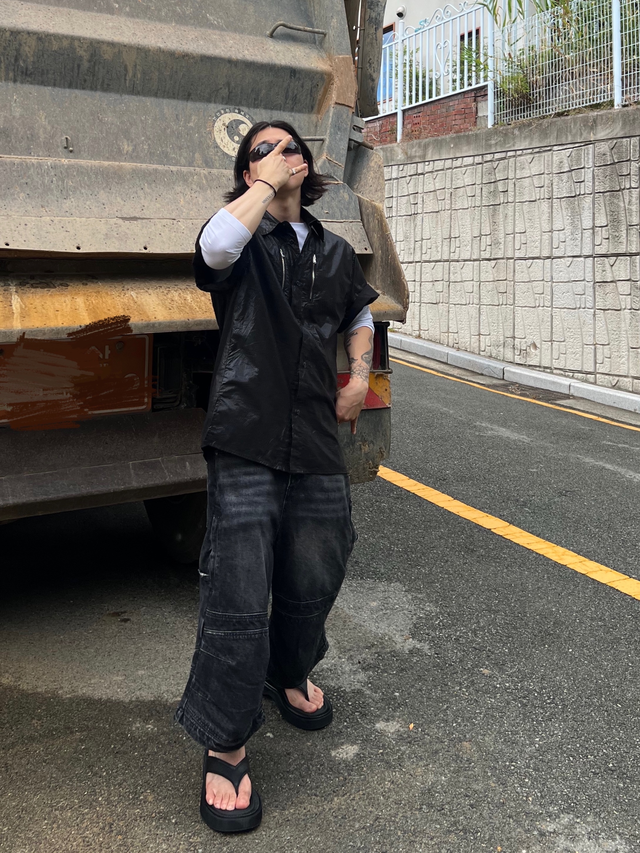 ROARINGRAD Carpenter Bermuda Denim Pants Black, DECATHLON Adult Sports Sunglasses Category 3 ST100 Smoked Black 착용 스타일 - 8