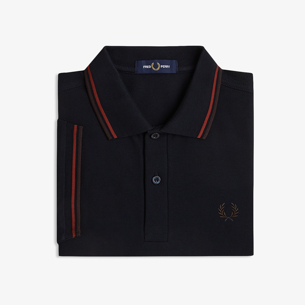 프레드페리 M3600 트윈 팁 프레드페리 셔츠 네이비/브랜디/리치브라운(Fred Perry M3600 Twin Tipped Fred Perry Shirt Navy/Brandy/Rich Brown) - 6