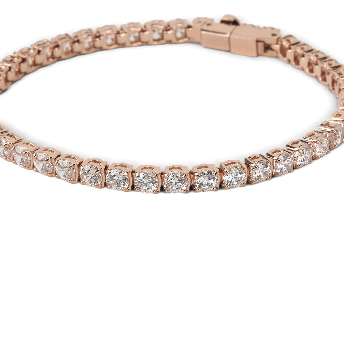 (W) 스와로브스키 매트릭스 테니스 브레이슬릿 화이트 로즈 골드 플래팅((W) Swarovski Matrix Tennis Bracelet White Rose Gold Plated) - 3