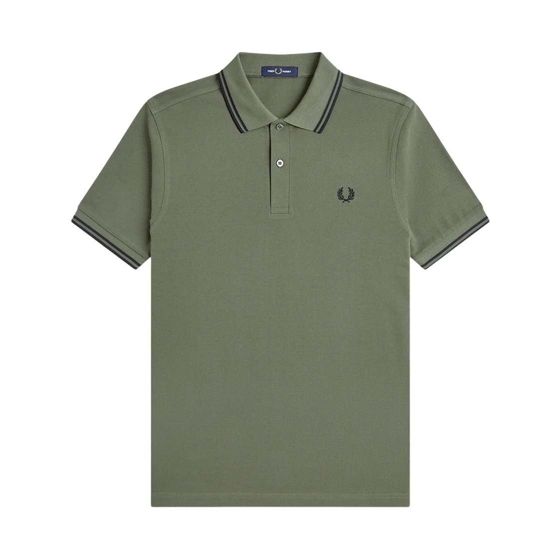프레드페리 M3600 트윈 팁 프레드페리 셔츠 로렐리스그린/블랙(Fred Perry M3600 Twin Tipped Fred Perry Shirt Laurel Wreath Green/Black)
