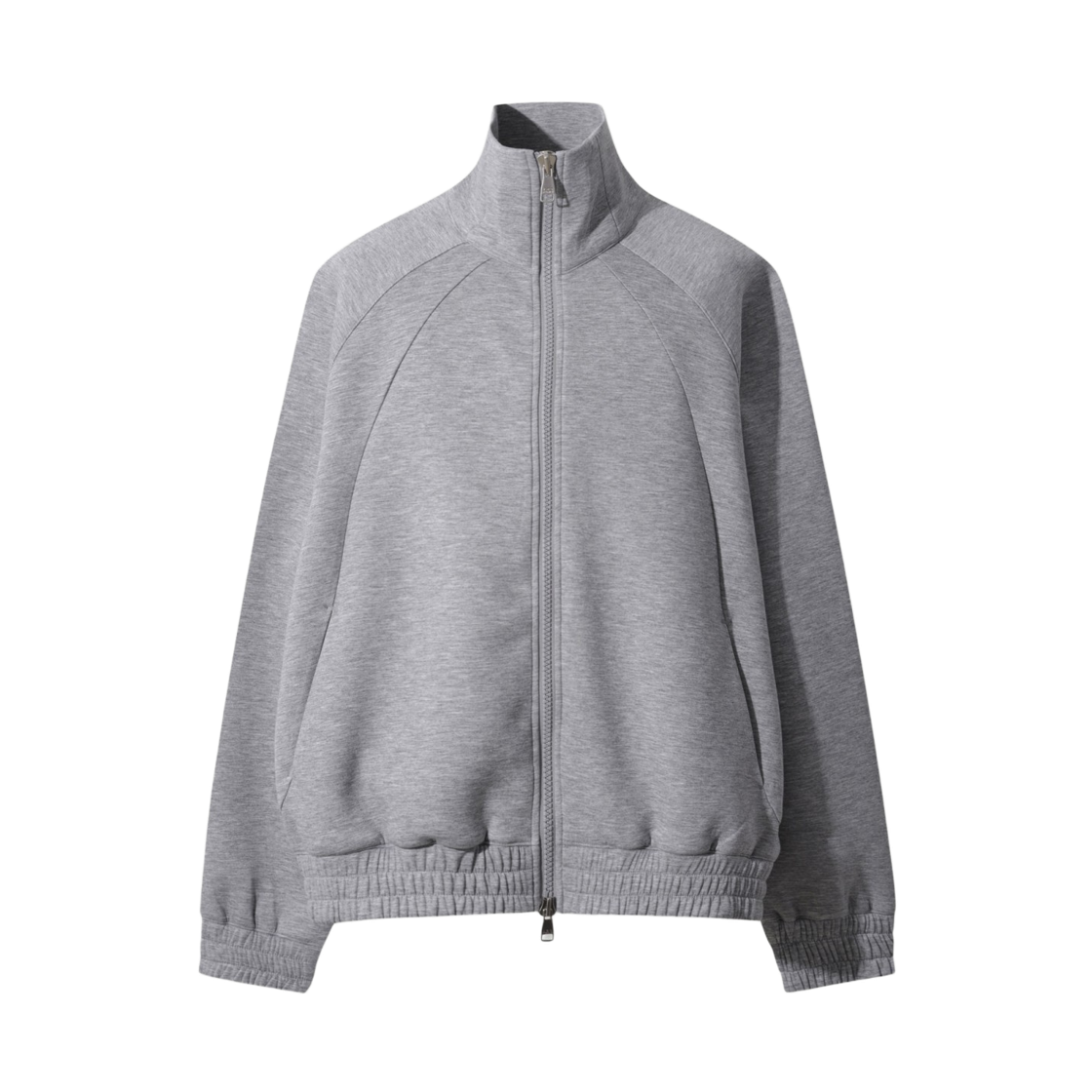 이로 벨로체 밴딩 배색 하이넥 집업 티셔츠 그레이(Iro Veloce Banded Color-Block High-Neck Zip-Up T-Shirt Gray) - 2