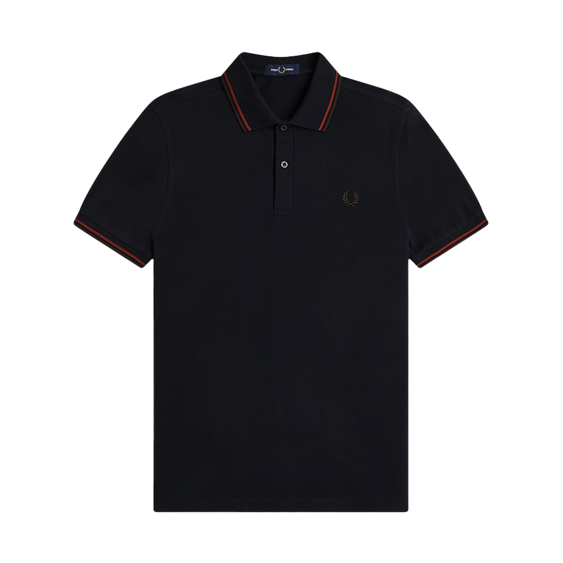프레드페리 M3600 트윈 팁 프레드페리 셔츠 네이비/브랜디/리치브라운(Fred Perry M3600 Twin Tipped Fred Perry Shirt Navy/Brandy/Rich Brown)