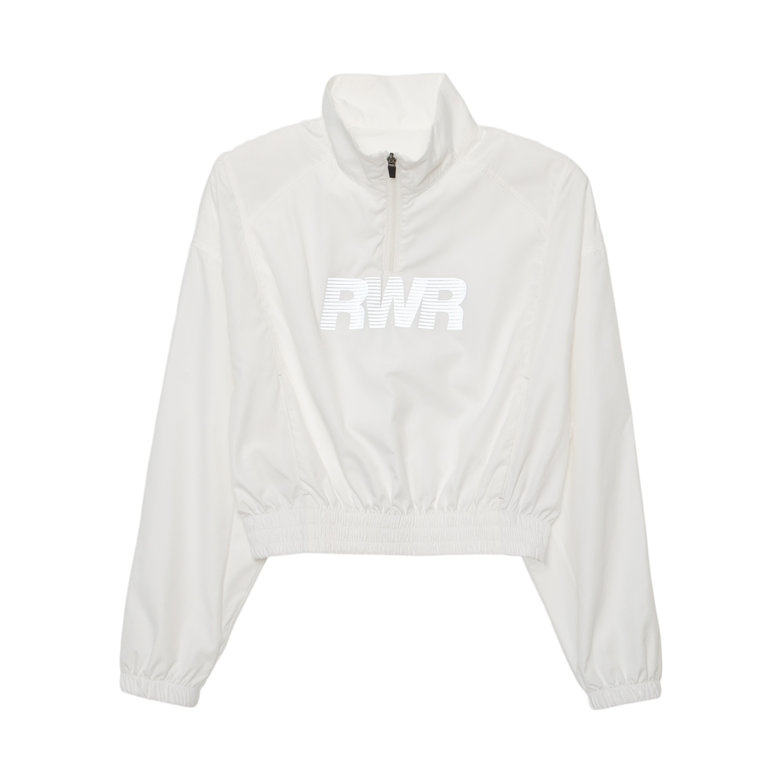 APP0208 runwhither Womens Crop Half Zip-Up MTM White