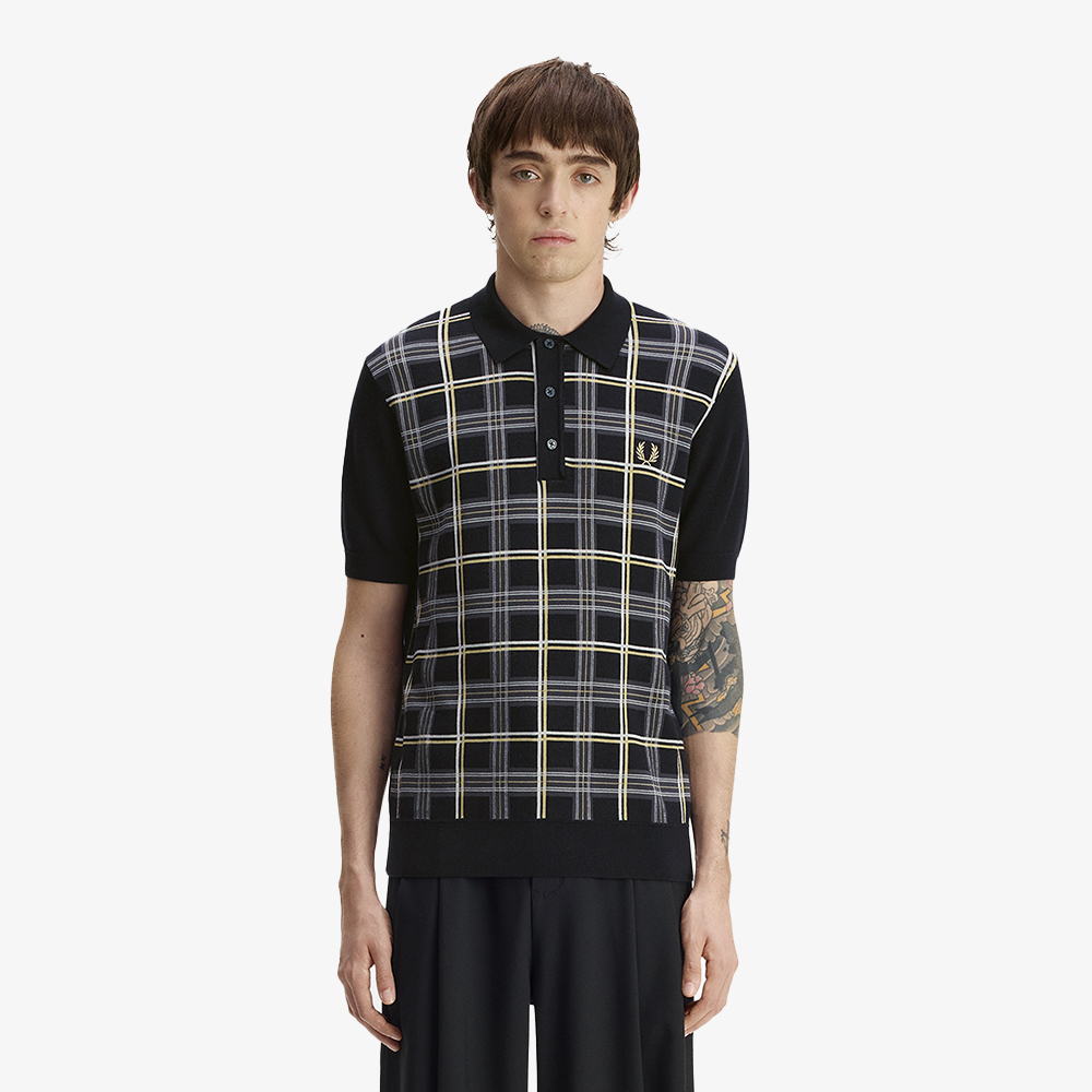 프레드페리 타탄 니트 셔츠 블랙(Fred Perry Tartan Knitted Shirt Black) - 2