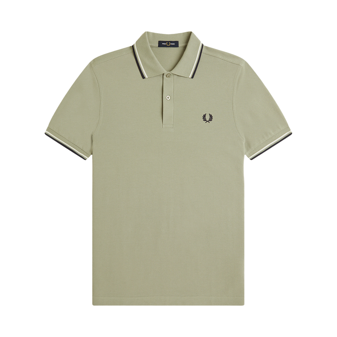 프레드페리 M3600 트윈 팁 프레드페리 셔츠 시그래스/에크루/다크에어포스(Fred Perry M3600 Twin Tipped Fred Perry Shirt Seagrass/Ecru/Dark Airforce)
