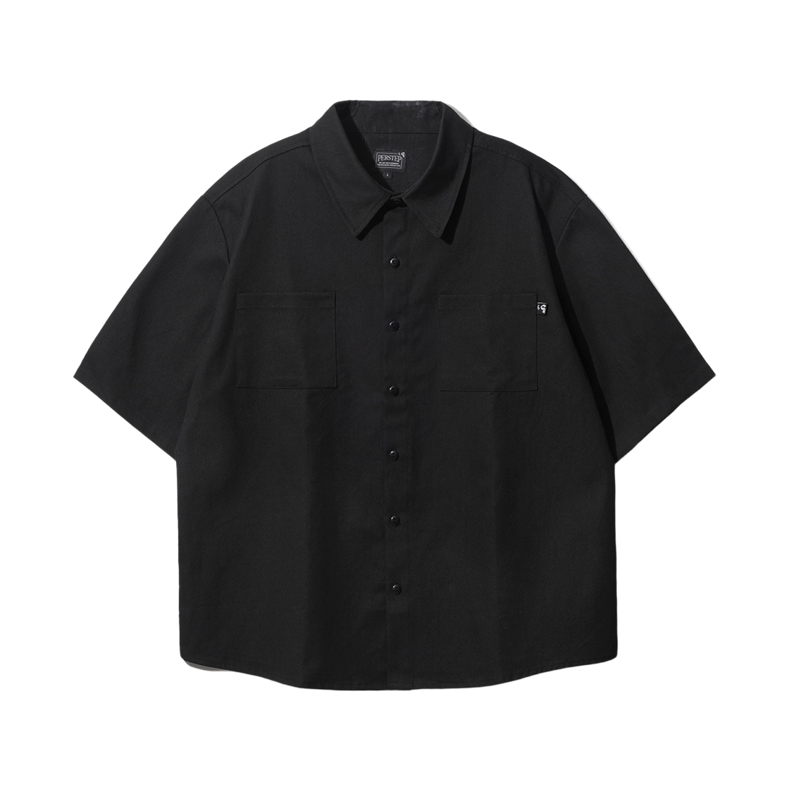 SMSS4079_Black_291 PERSTEP Pigment Loose Fit Half Shirt Black SMSS4079
