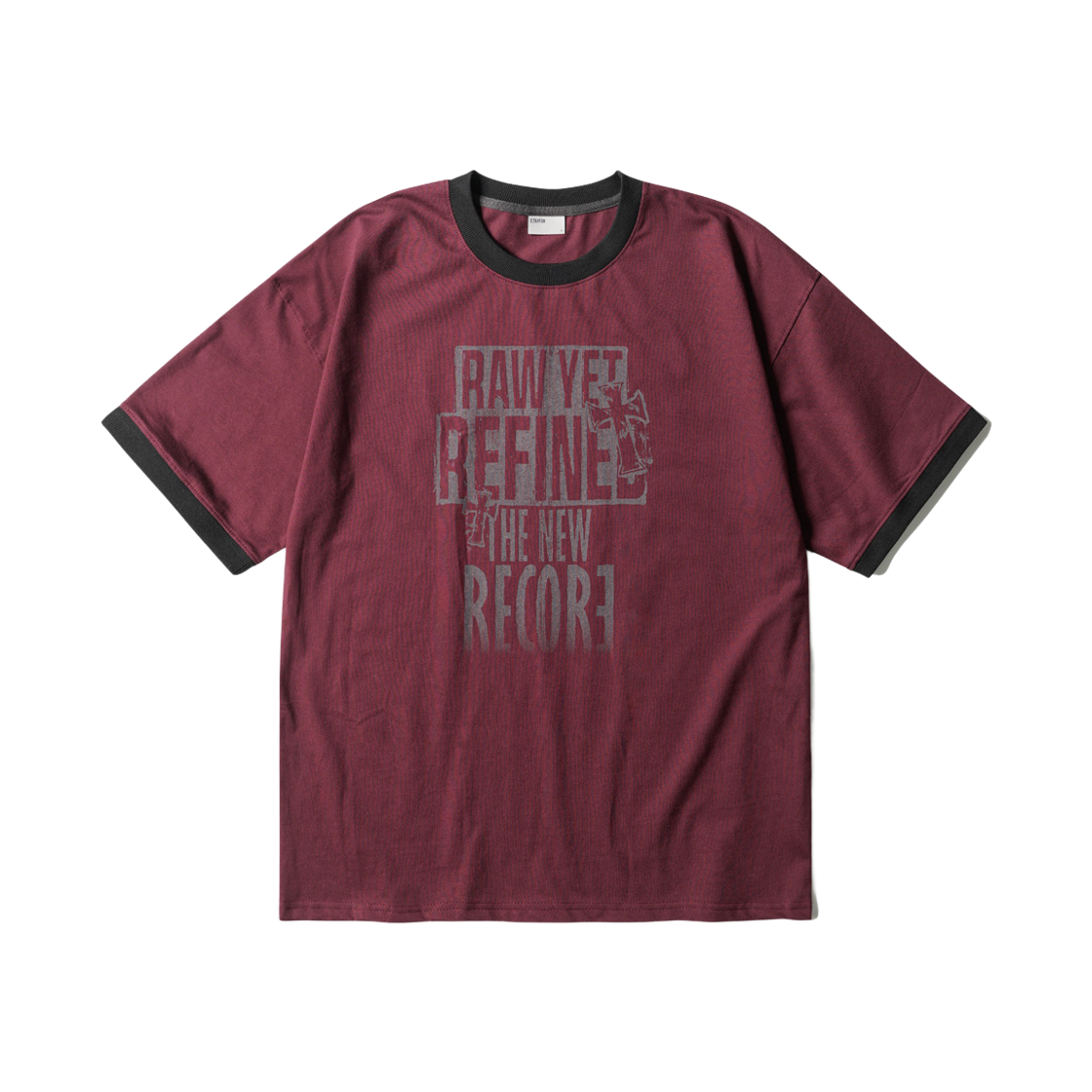 JIST6943_burgundy_29 EZKATON Low Short Sleeve Burgundy JIST6943