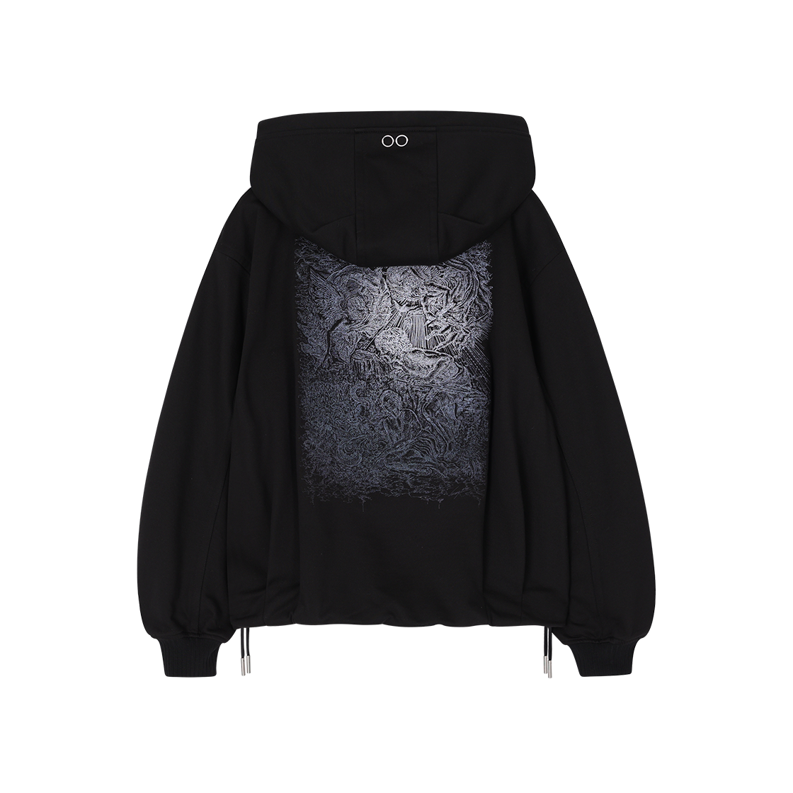 (W) 송지오 컬렉션 베네딕션 엠브로이드 후드 집업 블랙((W) SONGZIO COLLECTION Benediction Embroidered Hood Zip Up Black) - 2