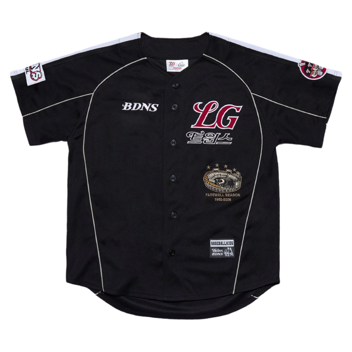 빠더너스 x 엘지트윈스 클래식 베이스볼 져지 더스트 블랙 [Farewell Jamsil Edition](BDNS x LG TWINS Classic Logo Baseball Jersey Dust Black [Farewell Jamsil Edition])