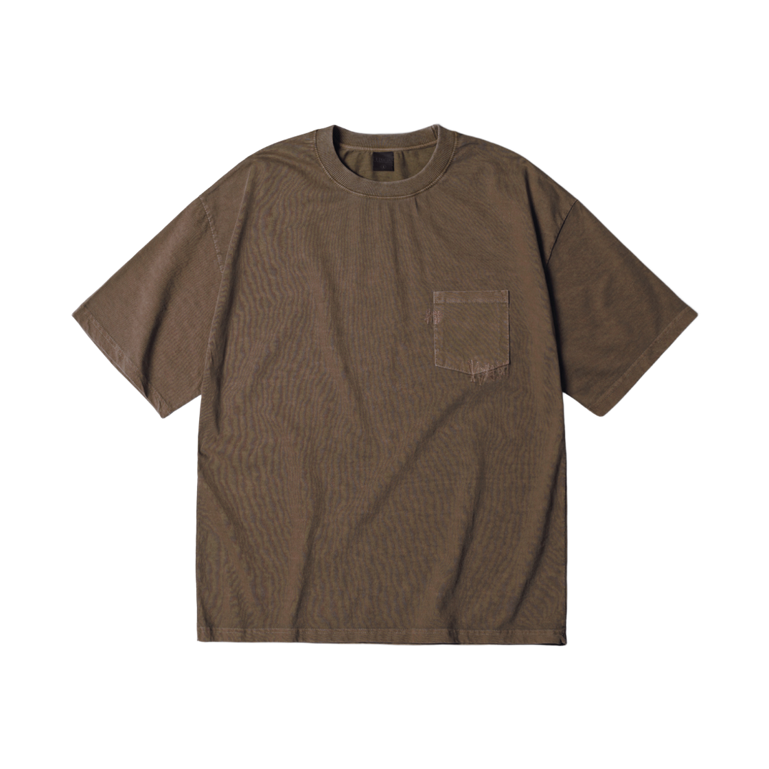 JIST6932_brown_29 EZKATON Twos Pocket Pigment Short Sleeve Brown JIST6932