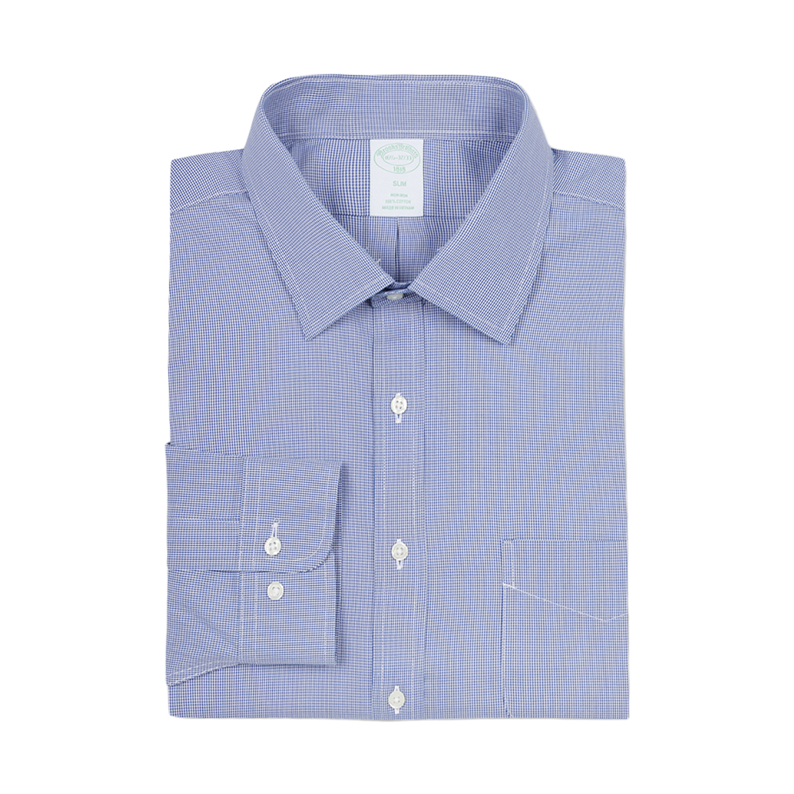 브룩스브라더스 논아이론 에인즐리 하운즈투스 드레스셔츠 블루(BrooksBrothers Non-Iron Ainsley Houndstooth Dress Shirt Blue) - 2