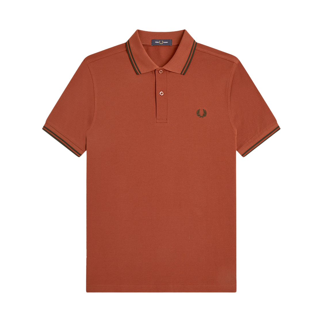 프레드페리 M3600 트윈 팁 프레드페리 셔츠 브랜디/나이트그린(Fred Perry M3600 Twin Tipped Fred Perry Shirt Brandy/Night Green)