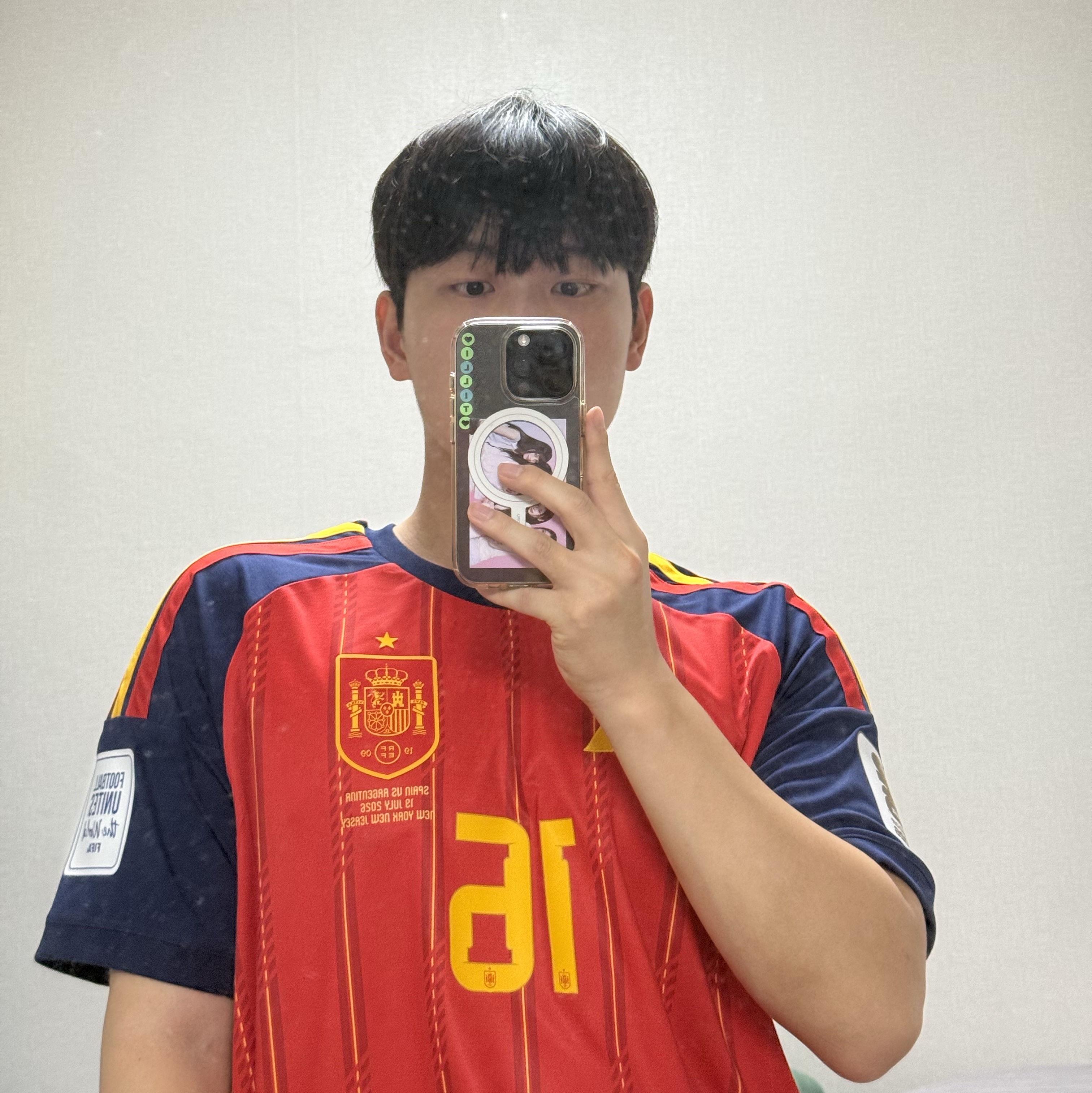 Adidas Spain 2026 Home Jersey Vivid Red - KR Sizing (Non Marking Ver.) 착용 스타일