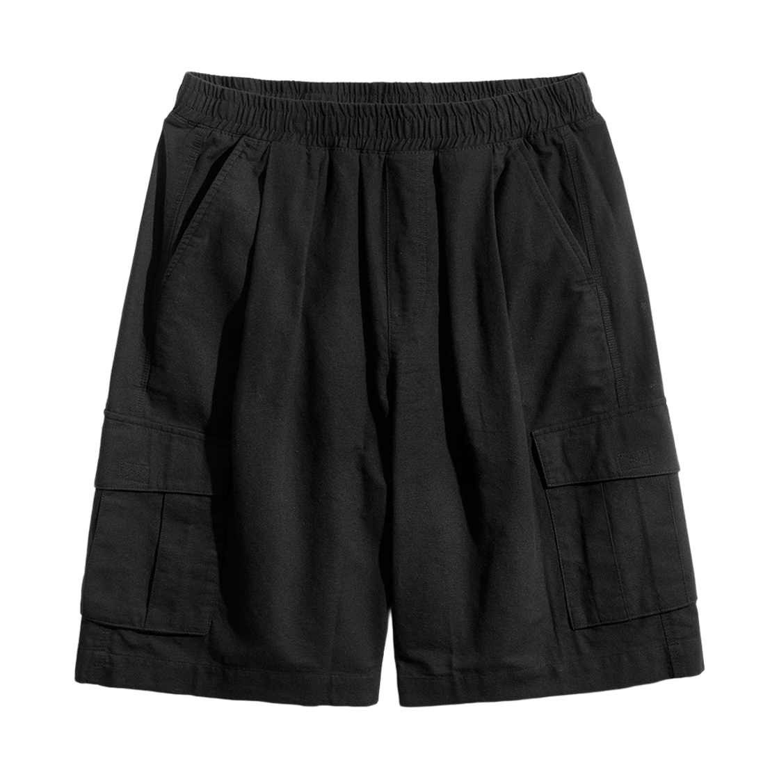 SMSP4562_black_291 PERSTEP Coolmix Wide Linen Like Cargo Half Pants Black SMSP4562