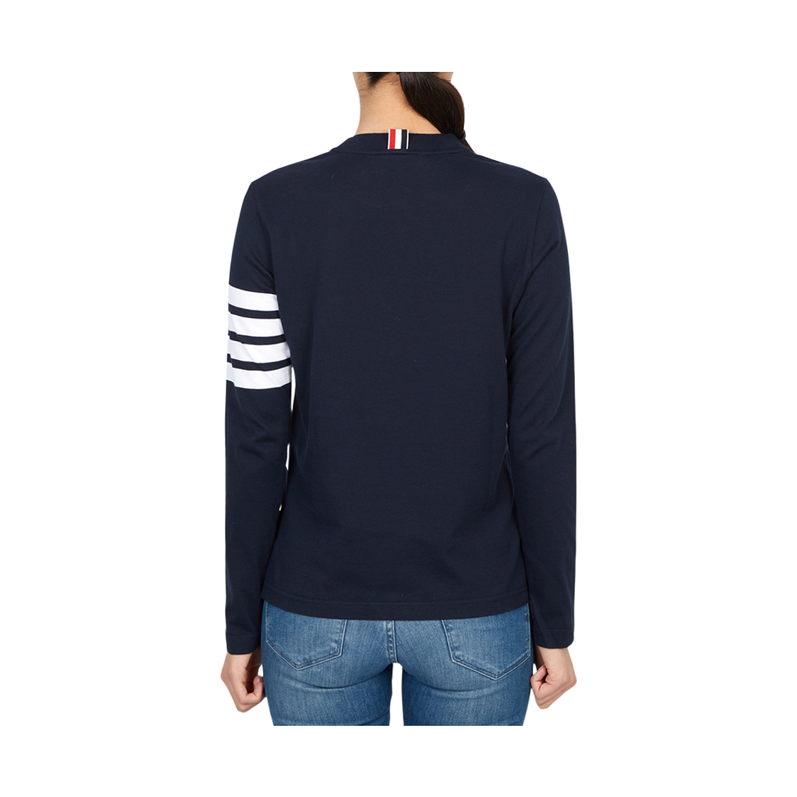 [25% 쿠폰] (W) 톰브라운 저지 사선 롱슬리브 티셔츠 네이비([25% 쿠폰] (W) Thom Browne Jersey 4-Bar Long Sleeve T-Shirt Navy) - 3