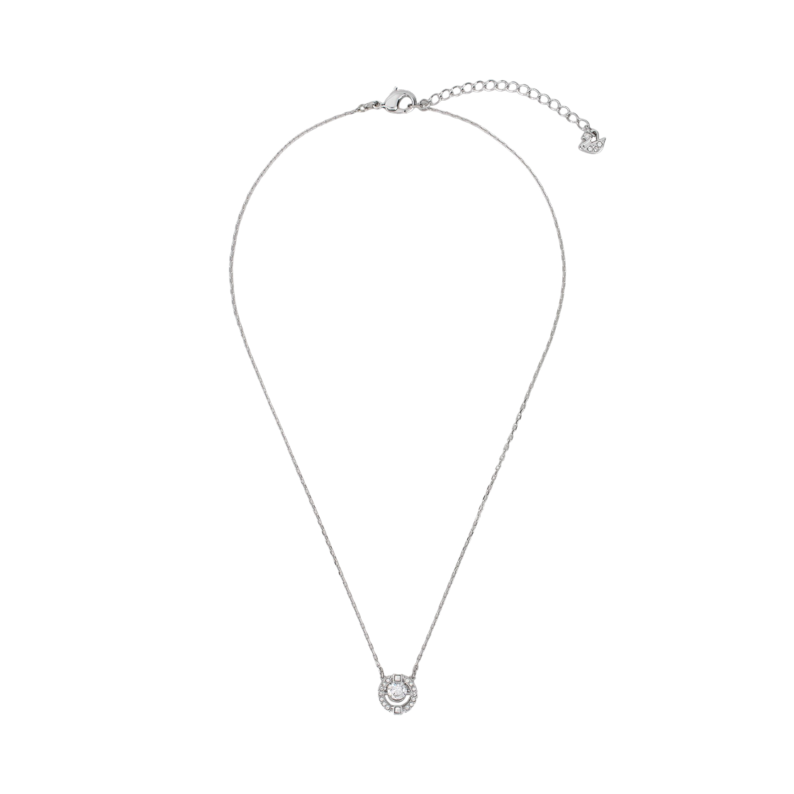 (W) 스와로브스키 스파클링 댄스 네클리스 화이트 로듐 플래팅((W) Swarovski Sparkling Dance Necklace White Rhodium Plated)