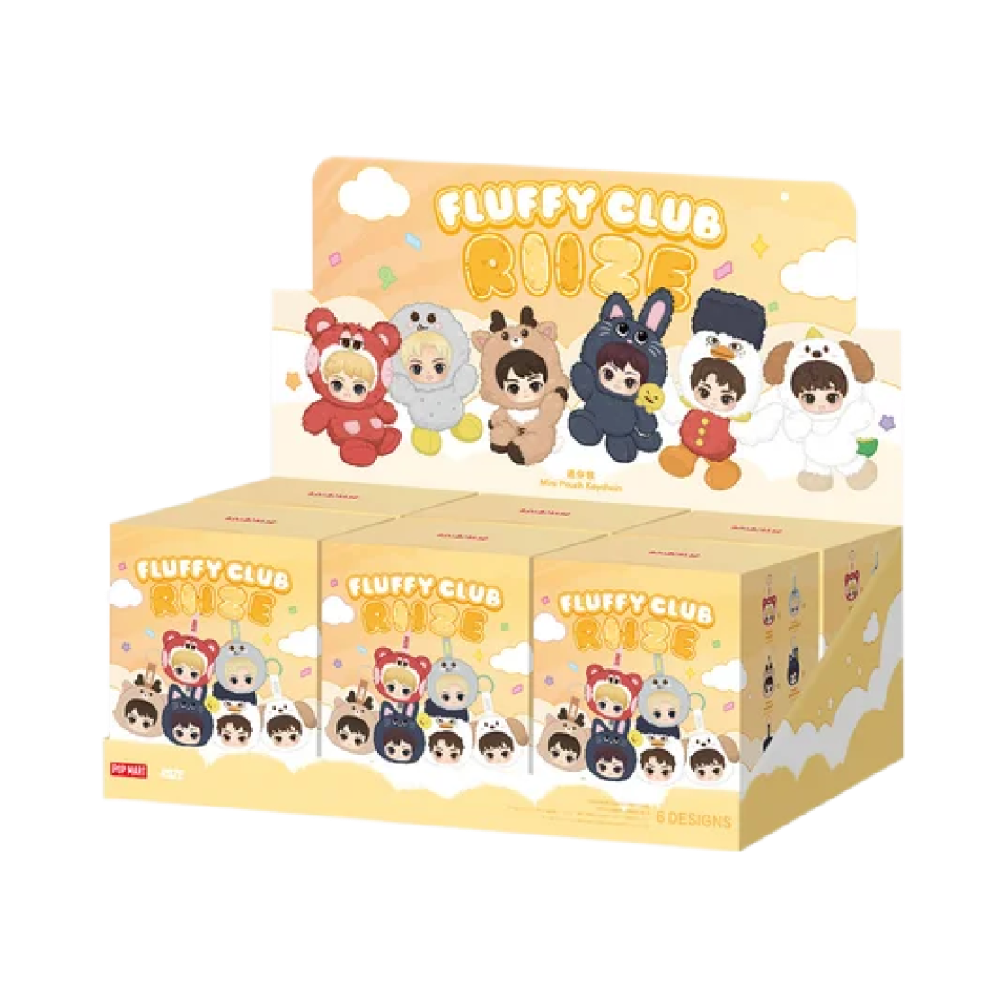 - Pop Mart x RIIZE Fluffy Club Series Mini Pouch Keychain Sealed Case (6 Blind Boxes)