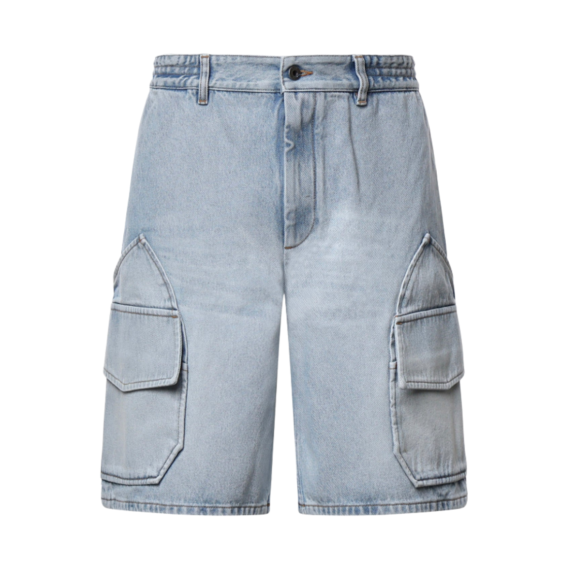H616Y1GX13-8438 Loewe Cargo Shorts in Denim Washed Blue