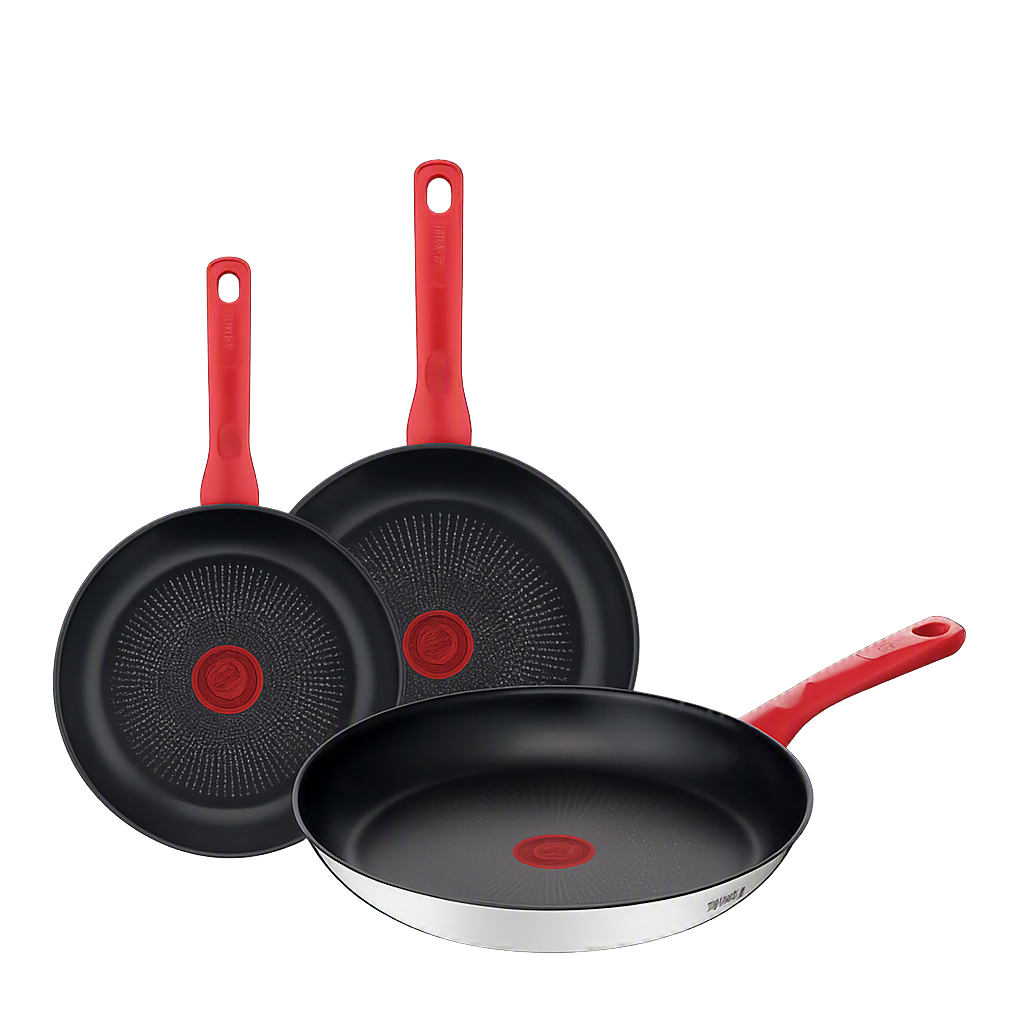 테팔 에디션 레드 인덕션 프라이팬 20cm+24cm+28cm(Tefal Edition Red Induction Frying Pan 20cm + 24cm + 28cm Set)