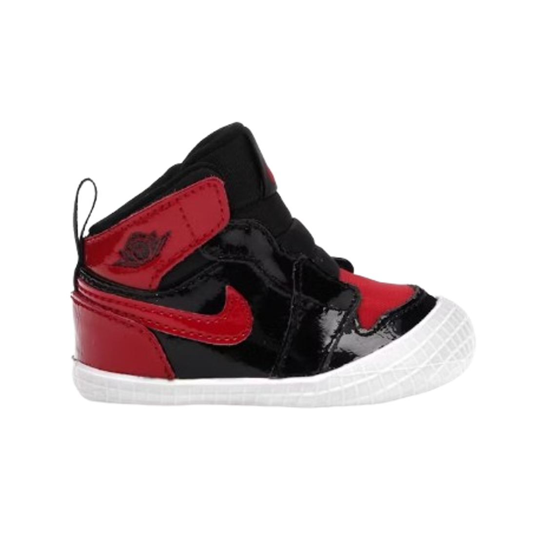 AT3745-063 (CB) Jordan 1 Crib Bootie Black Varsity Red