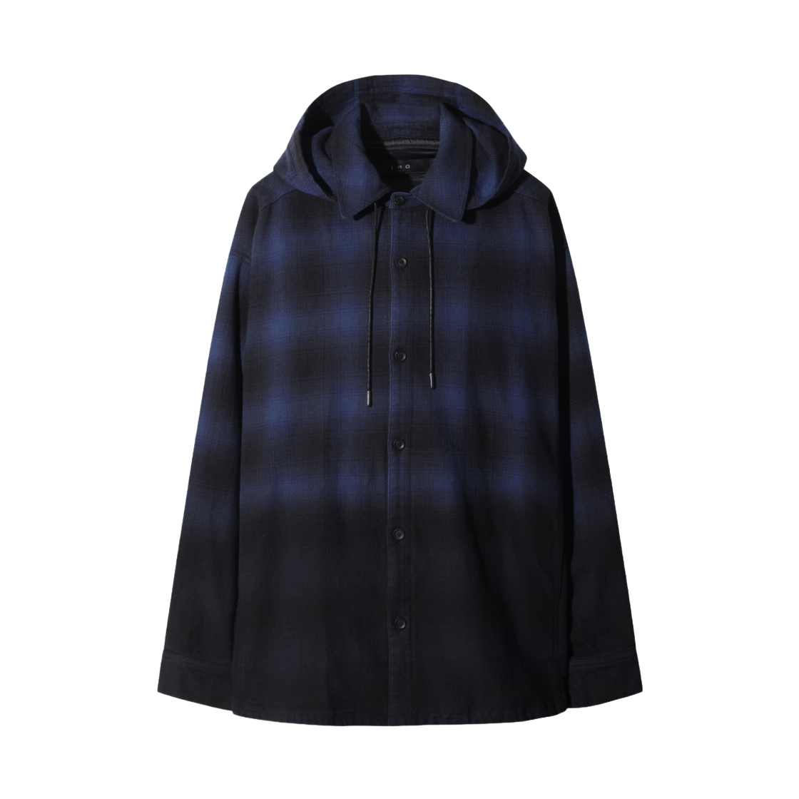 이로 포브 체크 후드 다잉 셔츠 블루(Iro Fauve Check Hooded Dyed Shirt Blue)