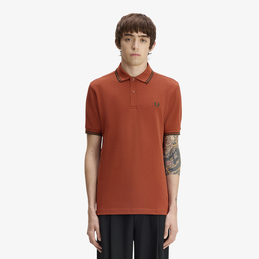 프레드페리 M3600 트윈 팁 프레드페리 셔츠 브랜디/나이트그린(Fred Perry M3600 Twin Tipped Fred Perry Shirt Brandy/Night Green) - 2