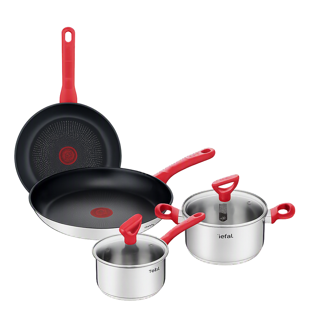 테팔 에디션 레드 인덕션 프라이팬 24cm+28cm+편수16+양수18cm(Tefal Edition Red Induction Frying Pan 24cm + 28cm + Saucepan 16cm + Stockpot 18cm Set)