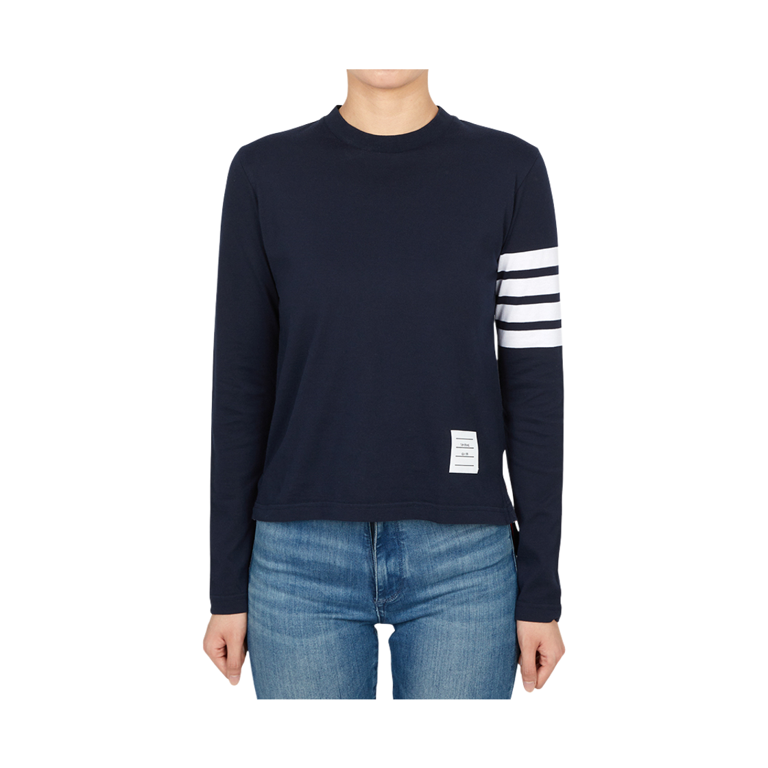 [25% 쿠폰] (W) 톰브라운 저지 사선 롱슬리브 티셔츠 네이비([25% 쿠폰] (W) Thom Browne Jersey 4-Bar Long Sleeve T-Shirt Navy) - 2