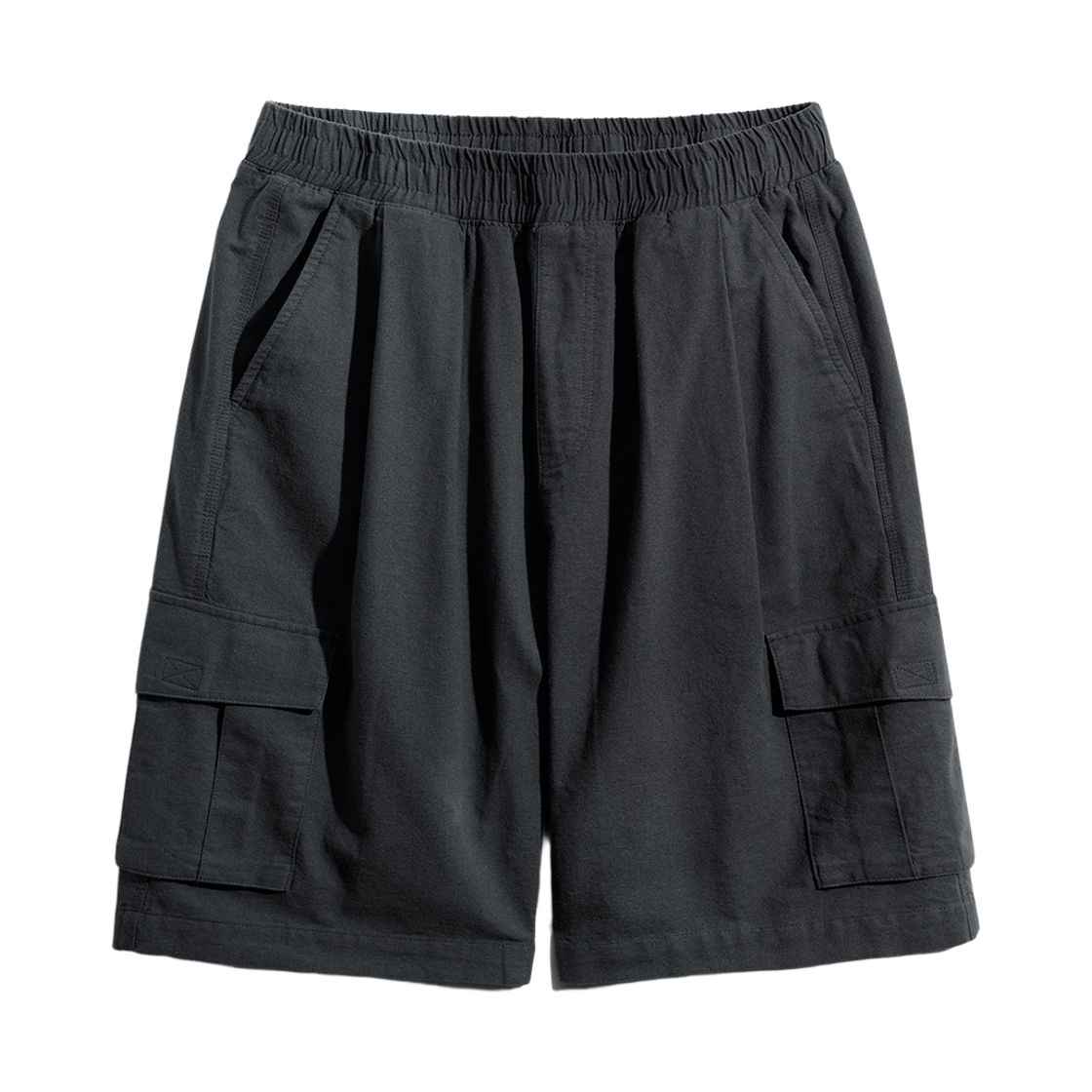 SMSP4562_Charcoal_291 PERSTEP Coolmix Wide Linen Like Cargo Half Pants Charcoal SMSP4562